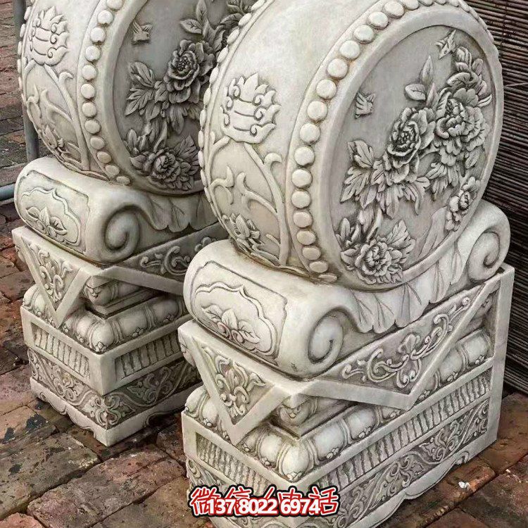 汉白玉仿古抱鼓石