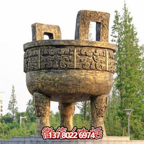 大型户外园林铜雕圆鼎雕塑