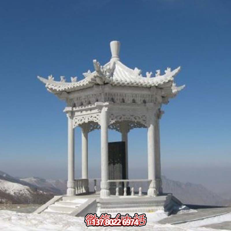 景区大理石浮雕镂空摆放石碑凉亭雕塑 景区大理石浮雕镂空摆放石碑凉亭雕塑