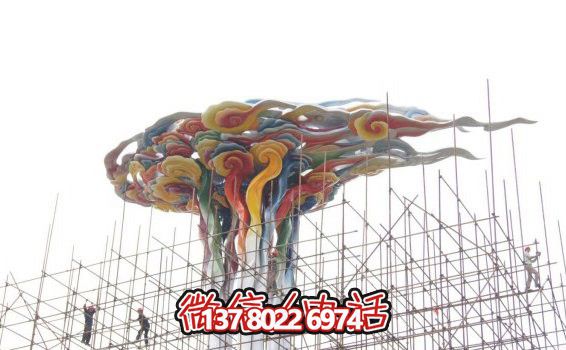 大型仿真玻璃钢彩绘祥云雕塑 大型仿真玻璃钢彩绘祥云雕塑