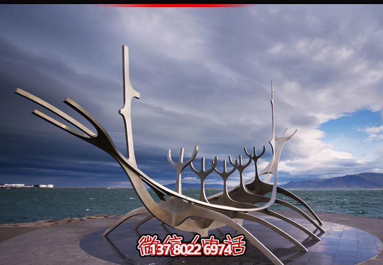 海边广场抽象不锈钢树枝景观雕塑