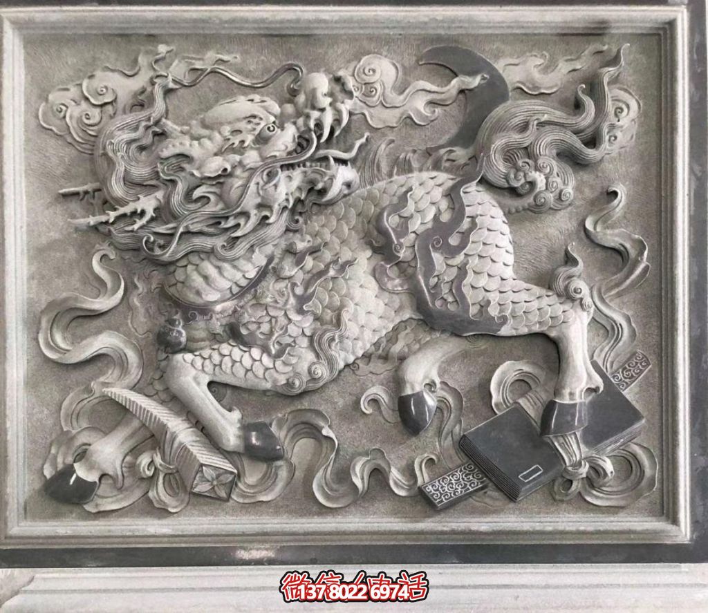青石麒麟献瑞：祥瑞满庭，福佑千秋