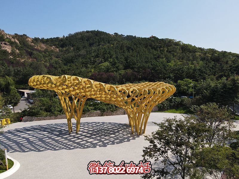 青岛鸟巢造型不锈钢雕塑