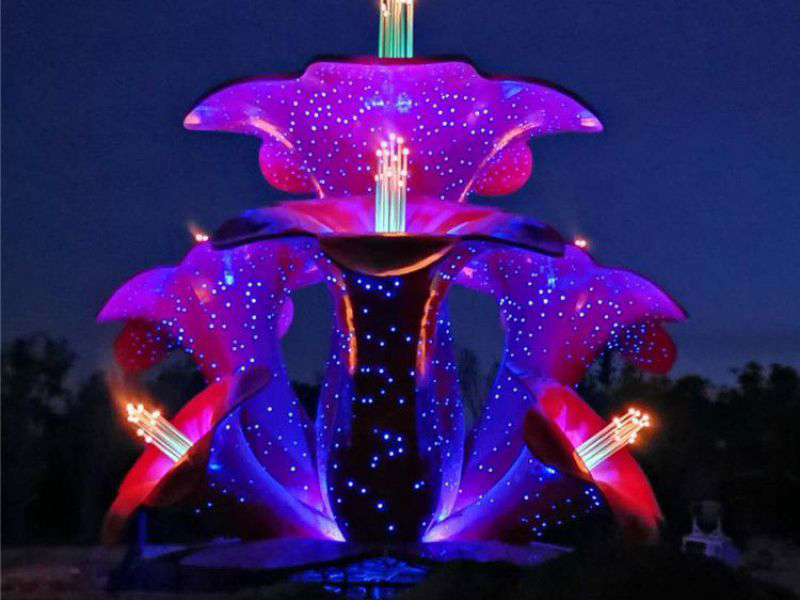 不锈钢泡桐花雕塑 不锈钢泡桐花雕塑